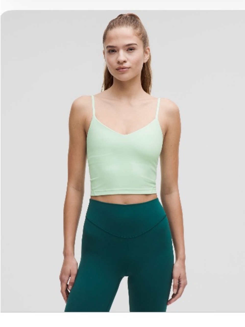 lululemon athletica Light Mint Green Cropped Strappy Tank